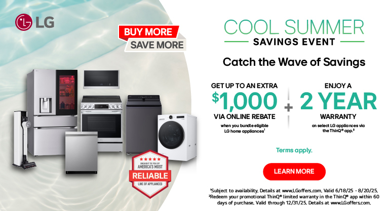 2025 LG Summer Savings Appliance Bundle Savings + ThinQ Promotion